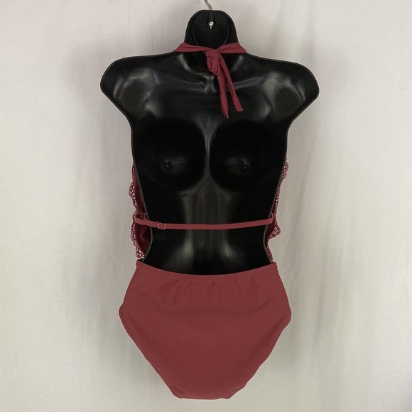 Xhilaration Halter Style One-Piece Sienna Swimsuit Size Small - Picture 4 of 9